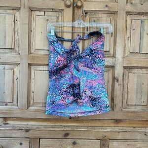Women's SPANX Size Medium Love Your Assets Tankini Bikini Top Swim Tie Back‎